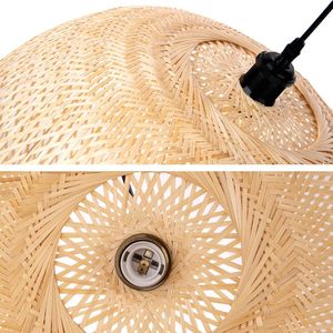 Luminaire suspendu en bambou d'intérieur avec un design à tresses ouvertes pour la salle à manger, la chambre et l'éclairage de plafond de café - Product Image 6