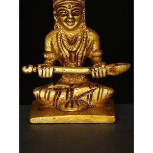Petite statue de déesse Annapurna en laiton de 3 pouces faite à la main pour la décoration intérieure et le temple Fabriqué en Inde - Product Image 4