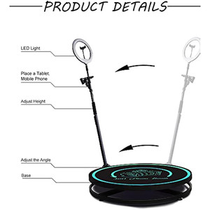 New Version 360 Photo Booth Rotating Machine Photobooth <b>Camera</b> Video Event Parties (100CM) - Product Image 2