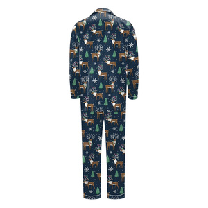 Ventes Flash : Pyjama Homme Grande Taille Imprimé à Manches Longues, Écologique, Séchage Rapide, Respirant, 100% Soie de Mûrier pour Été et Automne - Product Image 6