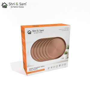 Nikki 6 PCS Placa completa Doble pared Acero inoxidable con revestimiento de PVD de oro rosa Platos y placas - Product Image 4