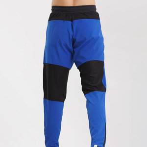 Pantalon de jogging pour homme bleu marine, taille élastique, poches latérales zippées, bas de pantalon côtelé, pantalon sportif - Product Image 2