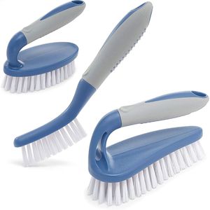 Set of 3pcs Ergonomic Handle <b>Scrub</b> <b>Brushes</b> Durable Cleaning Shower Scrubber with Bristles for Grout Cleaner - Product Image 1
