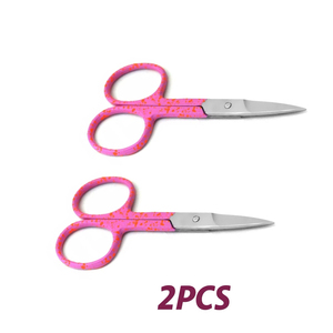 Buen vendedor: Tijeras de acero inoxidable con diseño rosa para manicura y pedicura, para cutículas y uñas, con mango de acero. - Product Image 1