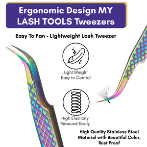 New Design eyelash extension tweezers fiber tip curved Fiber tip lash Tweezers stainless steel Curved Isolation Volume Tweezer - Product Image 6