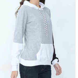 Fabricante OEM Personalizado, Sudaderas con Capucha Cortas de Invierno para Mujer de Alta Calidad, 100% Algodón, Felpa, Estilo Urbano, Conjunto con Sudadera Frontal Tipo Pullover - Product Image 3