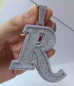 Joyería de Moda, Colgante de Letra con Incrustaciones de Moissanita VVS, Plata 925, Chapado en Oro de 18K, Estilo Hip Hop de Lujo, para Raperos, con Iniciales GCI - Product Image 3