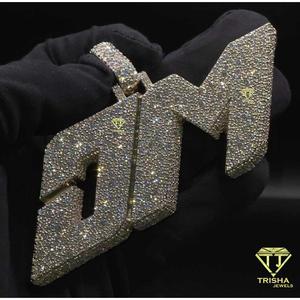 Custom <b>Initial</b> Letter Pendant Moissanite Diamond 925 Sterling <b>Silver</b> Iced Out Hip Hop <b>Necklace</b> Gold Plated Personalized Luxury J - Product Image 2