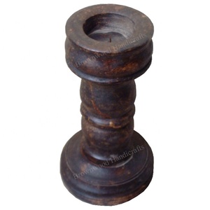 Handcrafted Wooden Antique Luxury Wedding Home Decorating <b>Candle</b> <b>Stand</b> Mango Wood <b>Candle</b> Holder Pillar at Good Price - Product Image 2