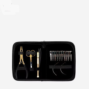 Kit d'extension de cheveux professionnel de haute qualité en acier inoxydable avec pinces à extension à forte adhérence, accessoires de colle et outil de bouclage - Product Image 6