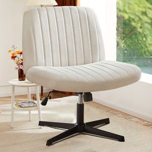 Sedia a dondolo girevole girevole ampia scrivania senza braccioli a gambe incrociate per ufficio casa tessuto compito Vanity sedia per Gaming soggiorno - Product Image 6