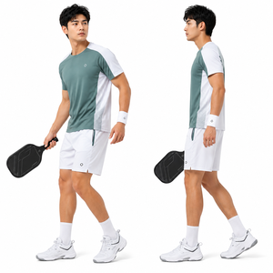 ชุดกีฬาพิคเคิลบอลแบบกำหนดเอง เสื้อผ้าฝึกซ้อมแห้งเร็ว ชุดกีฬาแบบยูนิเซ็กซ์ กางเกงขาสั้นผ้าโพลีเอสเตอร์ 100% ยืดได้สี่ทิศทาง - Product Image 3