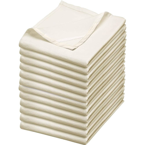 Lot de 24 torchons en coton 100% pour cuisine, vente en gros, blancs, pour usage commercial - Product Image 1