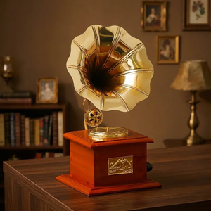 Caja de Música con Gramófono Vintage, Fonógrafo Antiguo, Reproductor de Música Decorativo de Mesa, Adorno para Decoración del Hogar, Sala de Estar, Dormitorio - Product Image 1