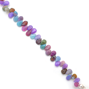 Collier en opale multicolore naturelle au design unique, en argent sterling 925, fait main, bijoux en pierres précieuses, tendance pour femmes, 15,5 pouces - Product Image 2