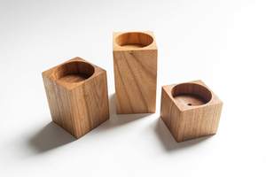 ที่วางเทียนทีไลท์ไม้ธรรมชาติแบบเรียบง่ายสำหรับตกแต่งบ้าน - Product Image 3