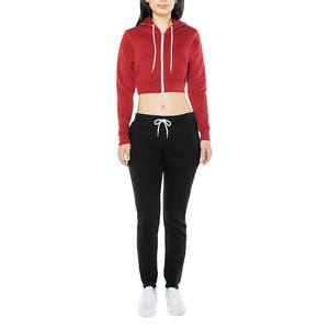 Hot Selling Customized Color Printed Stand Collar Fleece <b>Crop</b> <b>Top</b> Hoodies for Winter Plus Size - Product Image 1
