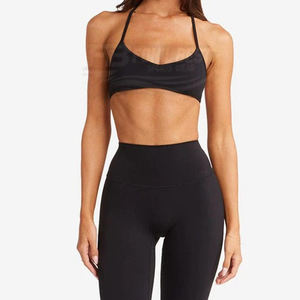 Conjunto de Yoga para Mujer con Logotipo Personalizado, Cintura Alta, Transpirable, Secado Rápido, para Gimnasio y Deportes, Estampado Sólido - Product Image 2