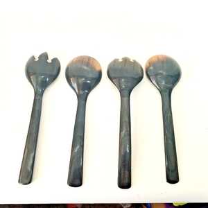 Juego de Cucharas para Servir de Cuerno de Búfalo, Forma Irregular, Imitación Antigua Pulida, Duraderas, Hechas a Mano, Ecológicas, Artesanía Natural Angel - Product Image 4