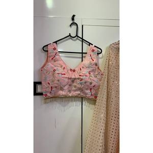 Lehenga Choli de soirée en polyester de créateur avec travail de sequins - Product Image 3