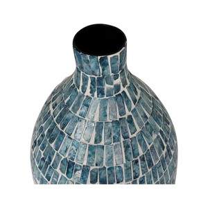 Jarrón de Cerámica Hecho a Mano con Mosaico, Redondo, Azul Brillante, Decoración Costera, Jarrón para Flores, Decoración para Sala de Estar y Hogar - Product Image 2