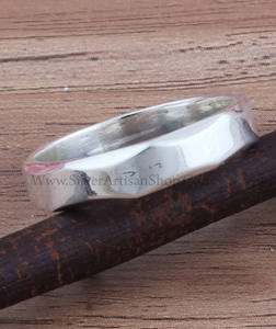 Bague de mariage classique minimaliste en argent sterling 925, simple, délicate, fine, unie, pour femme, bijoux de tous les jours - Product Image 4