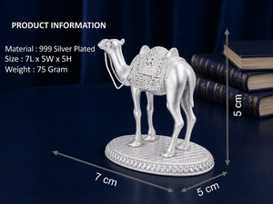 Idolo de Camello Chapado en Plata 999 de Jaipur Metals |   Estatua 100% de Latón |   Moderno |   Oficina en casa y regalos |   7x5x5cm |   75g - Product Image 3