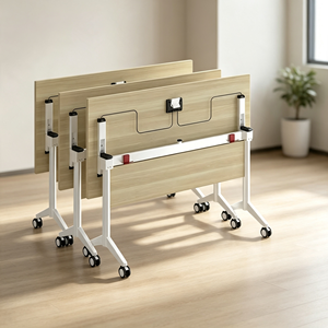 AY Office System V-TRH Modern <b>Foldable</b> Training <b>Table</b> TRH Leg Wood Melamine Top Durable School Furniture for Office Workshop Use - Product Image 1