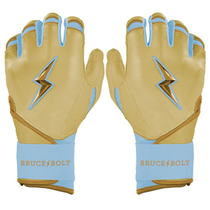 Guantes de Bateo Bruce Bolt de Cuero Cabretta de Primera Calidad, Diseño de Puño Largo 100% de Calidad - Product Image 1