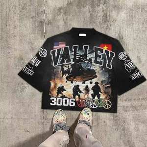 T-shirts graphiques Hip Hop 250 g/m², coton lourd de luxe, streetwear personnalisé, t-shirt oversize pour homme - Product Image 3