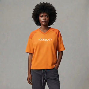 เสื้อยืดครอปทรงบ็อกซี่โอเวอร์ไซส์สำหรับผู้หญิง ผ้าฝ้าย 100% ทรงปกติ แขนกุด ไหล่ตก สไตล์สตรีทแวร์ เรียบง่าย รับสกรีนโลโก้ - Product Image 3