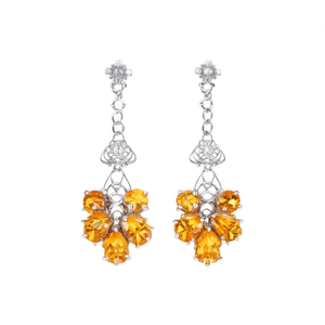 Pendientes Colgantes de Citrino Hechos a Mano con Diseño Entrelazado, Joyería de Moda al por Mayor de Jaipur, India - Product Image 3