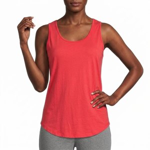 Loose Fit Sleeveless Tank <b>Top</b> Scoop Neck Curved Hem Soft Cotton Summer Casual Lightweight Custom OEM Wholesale Manufacturer - Product Image 1