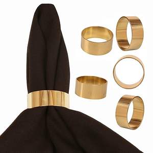 Anneau de serviette personnalisé en acier poli, porte-serviettes rond en métal pour la cuisine, la maison, les mariages, les fêtes, la vaisselle de table - Product Image 1