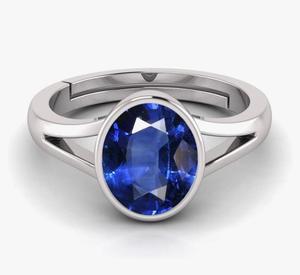 Bague ovale moderne en saphir, plaquée rhodium, en acier inoxydable, sertie clos, design géométrique, pour fiançailles féminines, septembre - Product Image 2