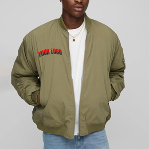 Manufacturer Custom Made Thick Cotton Nylon Polyester Zip up Windproof Varsity <b>Baseball</b> <b>Bomber</b> <b>Jacket</b> for Men - Product Image 1