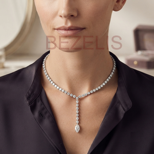 Collar de Lujo con Diamantes Creados en Laboratorio, EF VVS VS CVD, Oro Rosa y Amarillo, Diseño de Diamantes Cultivados en Laboratorio - Product Image 4