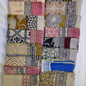 Wholesale bagru print Cotton <b>Sarong</b> Pareo Mixed Block Print Beach Wraps Boho Bikini Cover Up Vacation Wear Women - Product Image 1