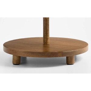 Rustic Three Tier Wooden <b>Cake</b> <b>Stand</b> Featuring Graduated Circular Trays And A Convenient Leather Loop Handle On Top For Serving - Product Image 4