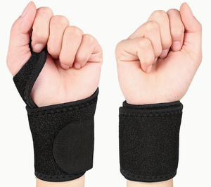 PROFIT SPORTS Black Adjustable Neoprene <b>Wrist</b> <b>Support</b> Brace with <b>Thumb</b> Loop Hook & Loop Wrap Breathable for Gym Fitness - Product Image 1