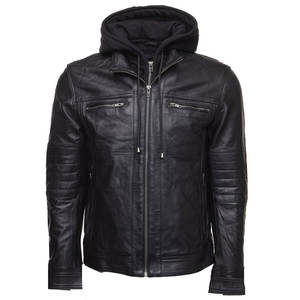 Chaqueta de Cuero con Capucha para Hombre, Chaqueta de Cuero Personalizada con Forro de Felpa Extraíble para Mujer, Proveedor Mayorista - Product Image 1