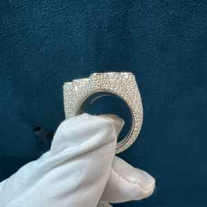 Anillo de Moissanita con Forma de Flor, Diseño Iced Out, Plata de Ley 925 Original, Joyería Fina Hip Hop, Regalo para Amigos - Product Image 3