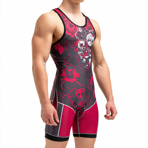 Combinaisons de lutte et de musculation de haute qualité 100 % polyester, personnalisables, extensibles, à séchage rapide - Product Image 4