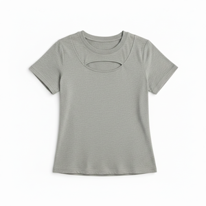 Womens <b>Polyester</b> Cotton Casual T <b>Shirt</b> Breathable Combed Stretch Short Sleeve O Neck Street Style Tee With custom logo - Product Image 3