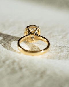 Bezel Setting Elongated Cushion Cut Moissanite <b>Diamond</b> Solitaire Engagement Wedding Ring for Womens 925 Sterling Silver <b>Jewelry</b> - Product Image 2