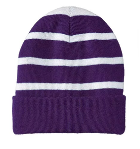 Unisex Striped Beanie Hat Black Yellow Knitted <b>Winter</b> <b>Cap</b> Casual Style for Adults - Product Image 2