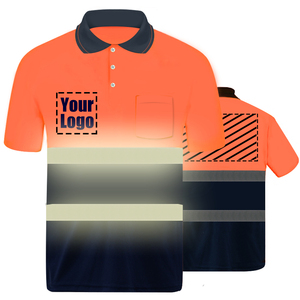 Wholesale Custom High Visibility Construction Short Sleeve T Shirt Safety Hi Vis Work <b>Polo</b> Shirts Digital Printing Work Uniform - Product Image 1