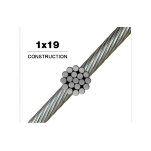 ลวดสลิงสแตนเลส AISI-304 316 316L มาตรฐาน 1x19 ตัดตามขนาด ลวดสลิงสแตนเลส 1/8 - Product Image 1