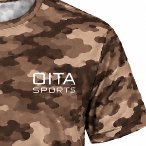 Camiseta Deportiva de Camuflaje Marrón para Hombre, Manga Corta, Cuello Redondo, Estampado de Camuflaje, para Entrenamiento al Aire Libre, Fitness, Ejercicio, Rendimiento Deportivo - Product Image 4