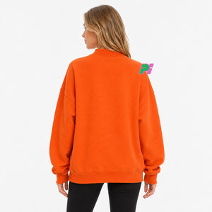 Sweat-shirt à col montant pour femme Pook International, style streetwear, lettres appliquées, carte, design personnalisé, écologique, polaire épais, hiver - Product Image 3